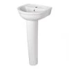 Ideal Standard Della Full Pedestal Cloakroom Basin 1 Tap Hole 450mm -Cheap Toilet Hub Pro Store 1602T P