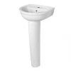 Ideal Standard Della Full Pedestal Cloakroom Basin 1 Tap Hole 450mm -Cheap Toilet Hub Pro Store 2295J P