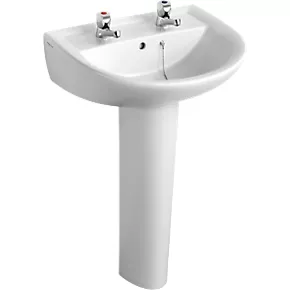 Armitage Shanks Sandringham 21 Full Pedestal Basin 2 Tap Holes 550mm 3 Armitage Shanks Sandringham 21 Full Pedestal Basin 2 Tap Holes 550mm