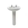 Trade Basics Basin-To-Go Full Pedestal Bathroom Basin 2 Tap Holes 570mm -Cheap Toilet Hub Pro Store 65896 P