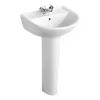 Armitage Shanks Sandringham 21 Full Pedestal Basin 1 Tap Hole 550mm -Cheap Toilet Hub Pro Store 7186J P