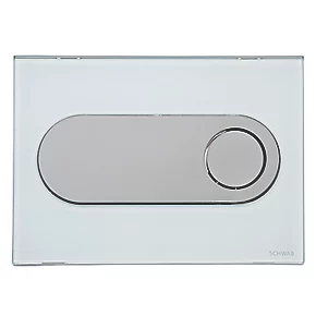 Fluidmaster Schwab Circle 256720 Dual-Flush Flushing Plate White Glass 3 Fluidmaster Schwab Circle 256720 Dual-Flush Flushing Plate White Glass