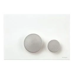 Fluidmaster Schwab Futura 634850 Dual-Flush Flushing Plate White / Matt Chrome