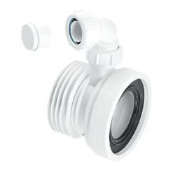 McAlpine WC-CON1V Rigid WC Connector White 110mm