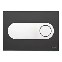 Fluidmaster Schwab Circle 385302 Dual-Flush Flushing Plate Transparent Black