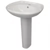 Basin-to-Go Full Pedestal Bathroom Basin 1 Tap Hole 570mm -Cheap Toilet Hub Pro Store 9556P P