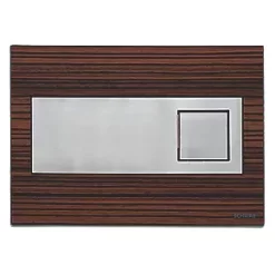 Fluidmaster Schwab Circle 12316 Dual-Flush Flushing Plate Zebrano Wood Effect