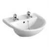 Armitage Shanks Sandringham 21 Semi-Recessed Countertop Washbasin 2 Tap Holes 500mm