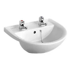 Armitage Shanks Sandringham 21 Semi-Recessed Countertop Washbasin 2 Tap Holes 500mm